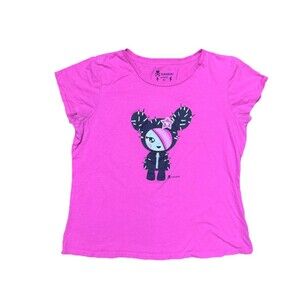 Rare Vintage Tokidoki Sandy Goth Punk Pink Hair Tee Women’s XL 2010s Creepy Cute
